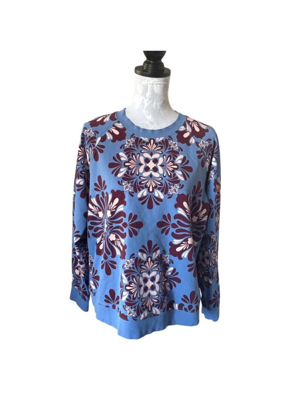 BODEN Rosa Printed Sweatshirt Crewneck Floral Colorful Womens Large